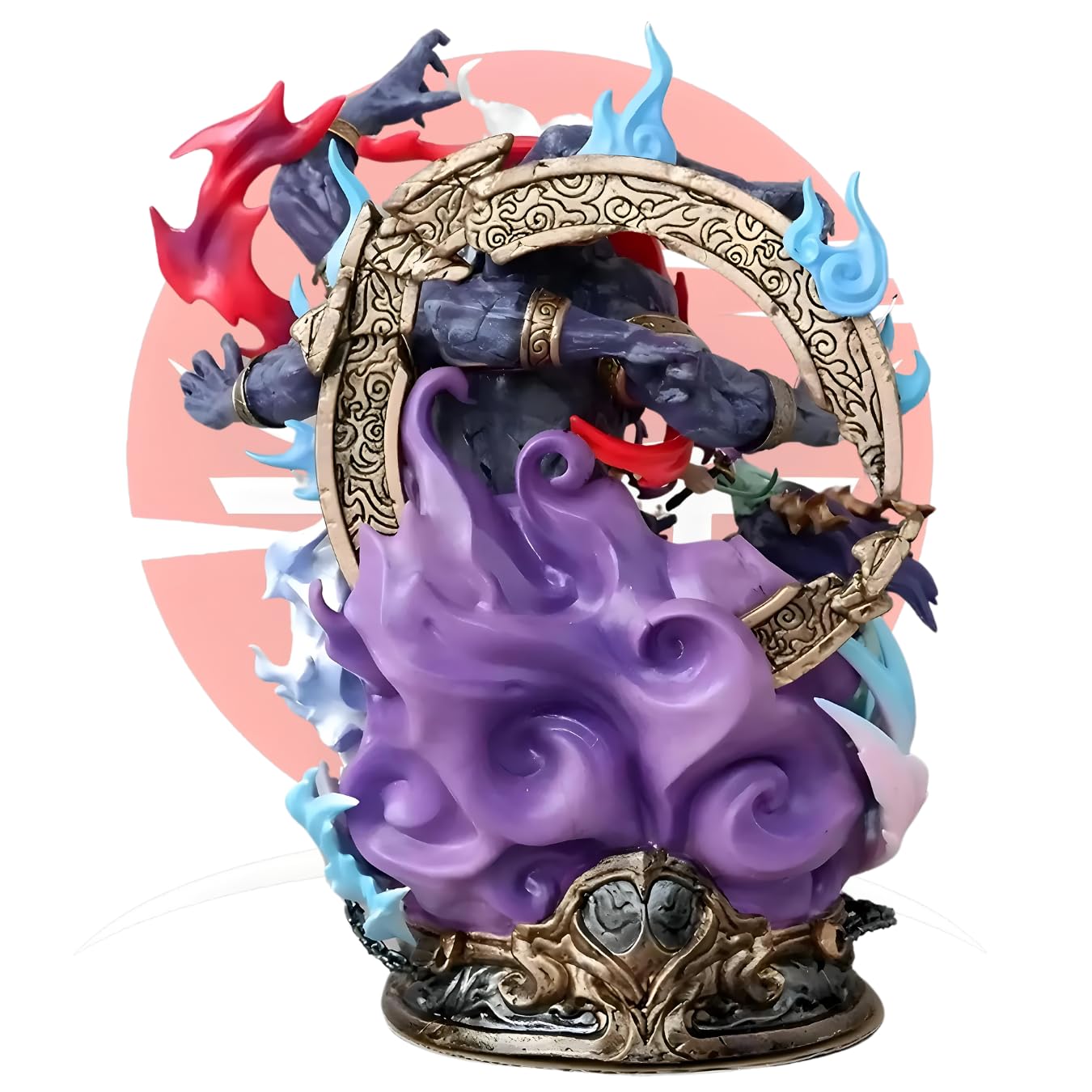 Zoro Asura Action Figure Statue 20Cm 3 Headed Demon Transformation Replaceable Heads One Piece Premium Anime Action Figure High-Detail Roronoa Zoro Figure For Gifts, PVC & Resin,Multicolour