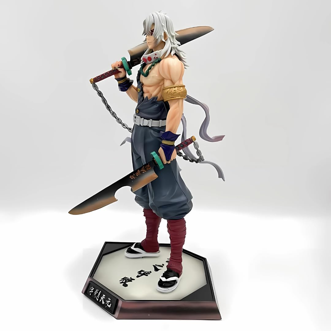 Demon Slayer Uzui Tengen Action Figure 30CM Sound Hashira Anime Collectible Statue | Demon Slayer Action Figures | Tengen Uzui Toy Figure | Anime Gift for Fans & Collectors