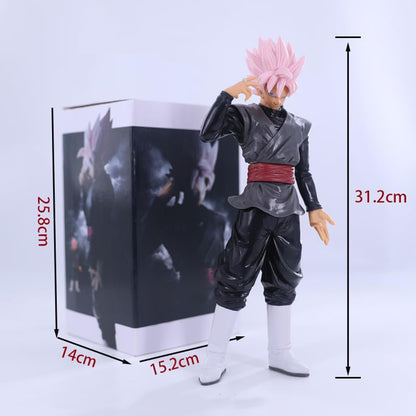 Dragon Ballz Goku Black Super Saiyan Figure - 30cm PVC Collectible, Limited Edition Anime Toy for Office Desk, Car Decor