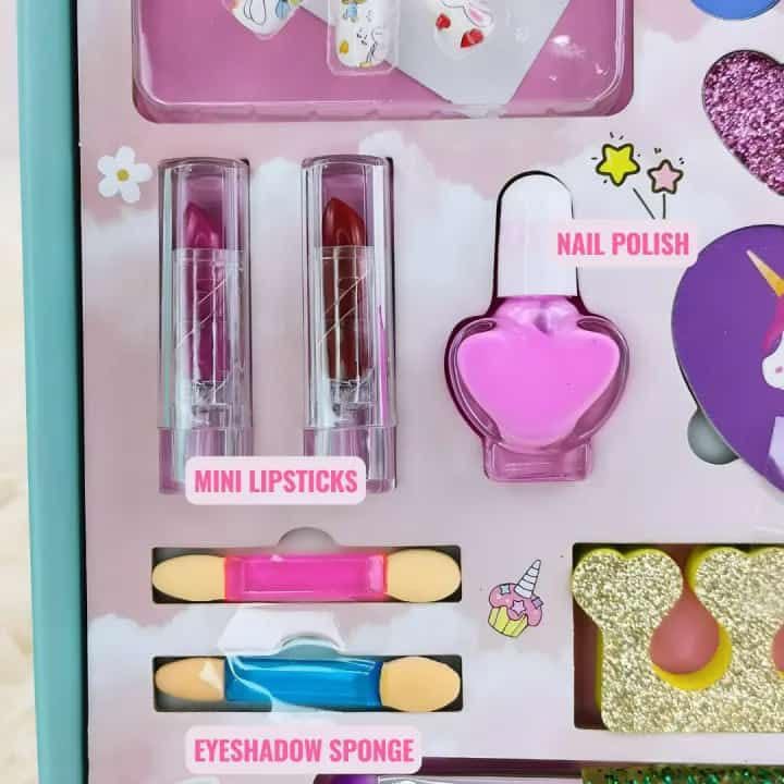 Beauty Set for Girls Makeup Set Makeup Set for Kids Real Makeup Plus Nail Art Set and Bracelets with Earrings Ring Gift Toys Kids Makeup Kit - Pink
