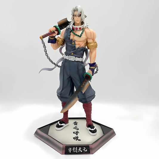 Demon Slayer Uzui Tengen Action Figure 30CM Sound Hashira Anime Collectible Statue | Demon Slayer Action Figures | Tengen Uzui Toy Figure | Anime Gift for Fans & Collectors