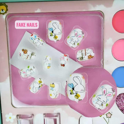 Beauty Set for Girls Makeup Set Makeup Set for Kids Real Makeup Plus Nail Art Set and Bracelets with Earrings Ring Gift Toys Kids Makeup Kit - Pink
