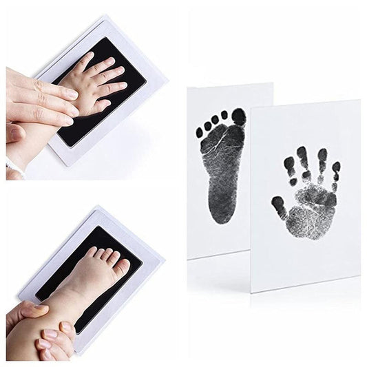 Baby Handprint Footprint Keepsake Kit Preserve Newborn Kid Touch with Ink Pad and Impression Prints Frame to Decorate and Gift for Child First Birthday Foot Hand inkpad Color Black