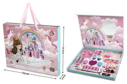 Beauty Set for Girls Makeup Set Makeup Set for Kids Real Makeup Plus Nail Art Set and Bracelets with Earrings Ring Gift Toys Kids Makeup Kit - Pink