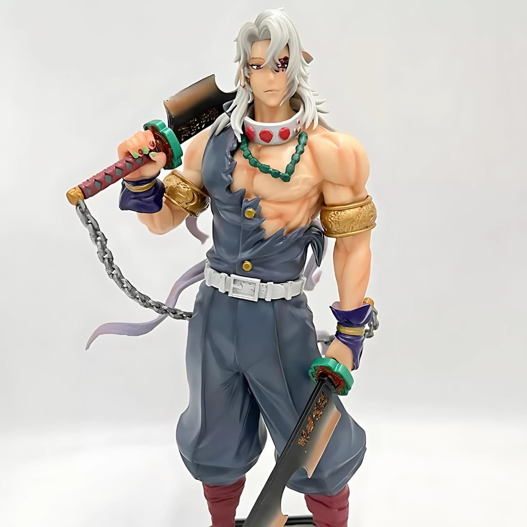 Demon Slayer Uzui Tengen Action Figure 30CM Sound Hashira Anime Collectible Statue | Demon Slayer Action Figures | Tengen Uzui Toy Figure | Anime Gift for Fans & Collectors