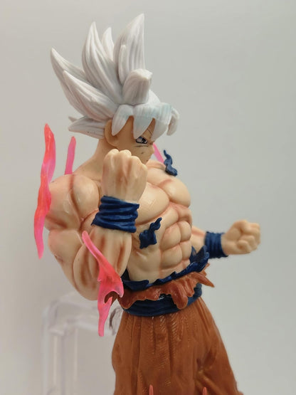 Ultra Instinct Goku Action Figure - 24cm PVC Anime Collectible Figurine | White Hair, Desktop Display, Office & Study Table Decor, Standing Pose