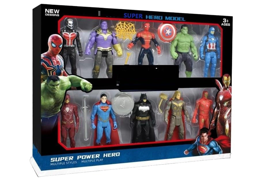 Superhero Action Figure Toys Superheroes Set of 10 Figures Toy for Kids (Set of 10 Action Figures)