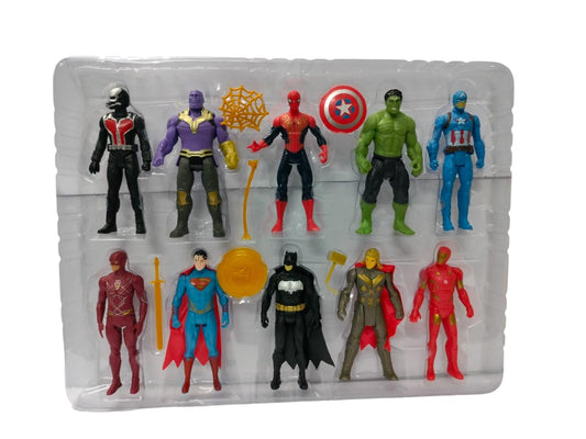 Superhero Action Figure Toys Superheroes Set of 10 Figures Toy for Kids (Set of 10 Action Figures)