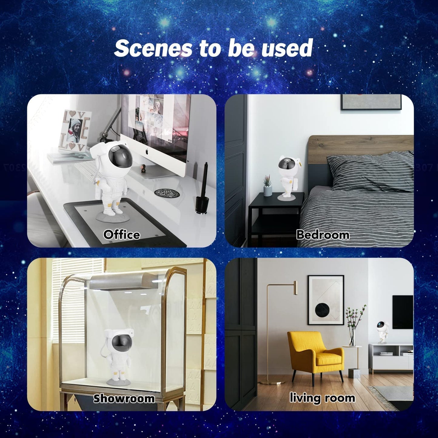 Astronaut Galaxy Projector Night Light – 360° Rotating Nebula Star Projector with Remote Control, Timer & Adjustable Head – Space Lamp for Kids’ Bedroom, Gifts, Gaming Room, Home & Décor