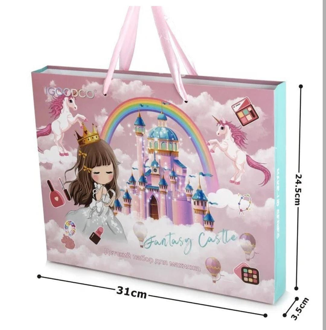 Beauty Set for Girls Makeup Set Makeup Set for Kids Real Makeup Plus Nail Art Set and Bracelets with Earrings Ring Gift Toys Kids Makeup Kit - Pink